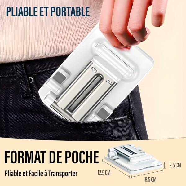support téléphone pliable léger plastique